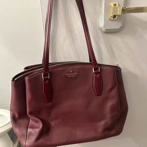 Kate Spade Burgundy Leather Tote Bag